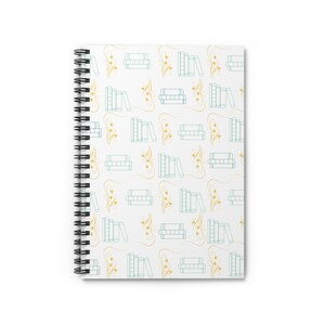 Spiral Notebook - Ruled Line, Elegant Books Pattern, Journal, Writing Notebook, School Supplies, Stationery, Book Lover Gift