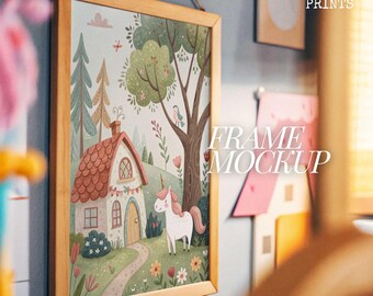 Aesthetic Nursery Mockup Frame Iso A PSD Frame Mockup For Nursery Kids Room Mockup Frame Template Nursery Interior Mockup Frame Mock Up 5x7