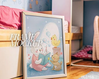 Nursery Mockup Frame Iso A PSD Frame Mockup For Nursery Kids Room Mockup Frame Template Nursery Interior Mockup Aesthetic Frame Mock Up 5x7