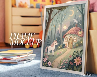 Aesthetic Nursery Mockup Frame Iso A PSD Frame Mockup For Nursery Kids Room Mockup Frame Template Nursery Interior Mockup Frame Mock Up 5x7