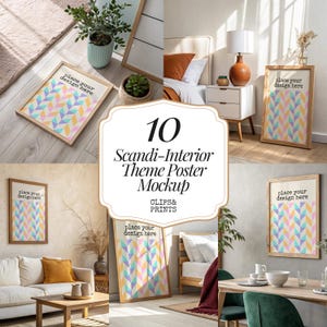 Minimalistyczny pakiet makiet drewnianych ramek 5x7 Ratio Scandi Frame Makieta wydruku plakatu Makieta sztuki ściennej Wydrukowana sztuka Wyświetlanie obiektów inteligentnych PSD