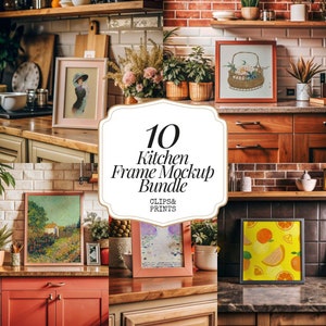 Framemodelbundel Keukenframemodel PSD-bestand | Moderne lijstsjabloon | Muurposter Mockup muurdecoratie Mockup keukenprint