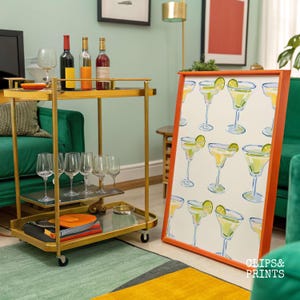 Barwagen poster mockup muurkunst mockup barwagen frame mockup poster mockup lijstsjabloon martini muur decor DIN A 5 x 7 verhouding verticaal mockup