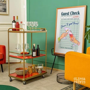 Barwagen frame mockup poster mockup framesjabloon cocktailposter muurkunst martini muur decor barwagen poster | DIN A 5 x 7 mockup-fotoshop