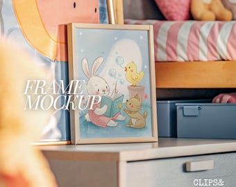 Aesthetic Mockup Kids Room Mockup Poster Frame Mockup PSD File Nursery Frame Template Kids Poster Wall Art Mockup Nursery Art Mockup 5x7 ISO