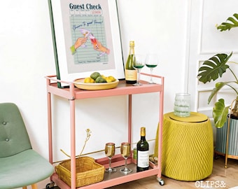 DIN A 5x7 Ratio Vertical Mockup Bar Cart Frame Mockup Poster Mockup Frame Template Wall Art Mockup Martini Wall Decor Bar Cart Poster