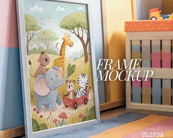 Nursery Mockup Frame Iso A PSD Frame Mockup For Nursery Kids Room Mockup Frame Template Nursery Interior Mockup Aesthetic Frame Mock Up 5x7