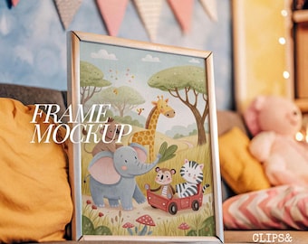 Aesthetic Nursery Mockup Frame Iso A PSD Frame Mockup For Nursery Kids Room Mockup Frame Template Nursery Interior Mockup Frame Mock Up 5x7