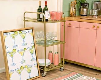 Wall Art Mockup Bar Cart Frame Mockup DIN A 5x7 Ratio Vertical Mockup Poster Mockup Frame Template Martini Wall Decor Bar Cart Poster Mockup