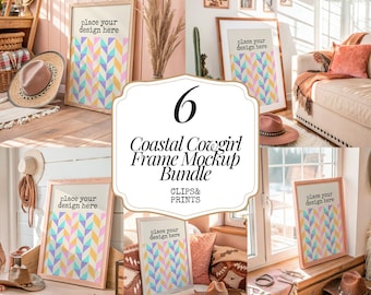 Long Live Cowgirls Frames Mockup 5x7 Ratio Cowgirl Boots Wall Art Print Trendy Western Decor Coastal Cowgirl Frames Coquette Cowgirl Mockup