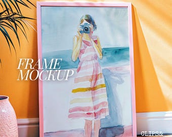 Pastel Wall Art Mockup 5x7 Ratio Wall Art Mockup Framed Poster Mockup  Colorful Frame Mockup Modern Pop Art Mockup Poster Template PSD Din A