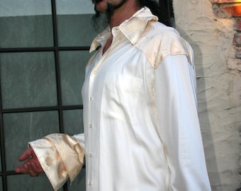 Men's White  Steampunk Dandy Pirate shirt