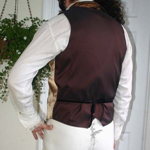 Gold and Copper Bamboo Silk Steampunk Victorian Lapeled Gentlemen's Vest, Shirt and Cravat image 5