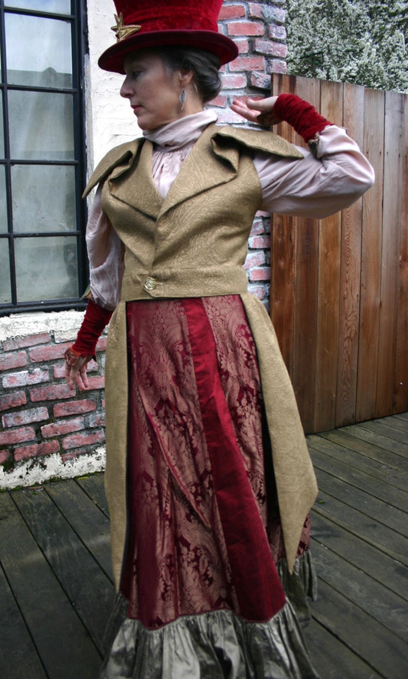 Women's 1895-style Steampunk Gold Outer Great Vest - Etsy