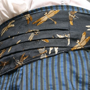 Black DragonFly Silk Cummerbund