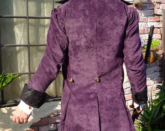 Milano Purple and Black Tapestry Swallowtail Steampunk Frock