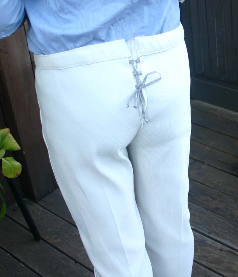 White Button Flap Front Steampunk Tapestry Pants Etsy