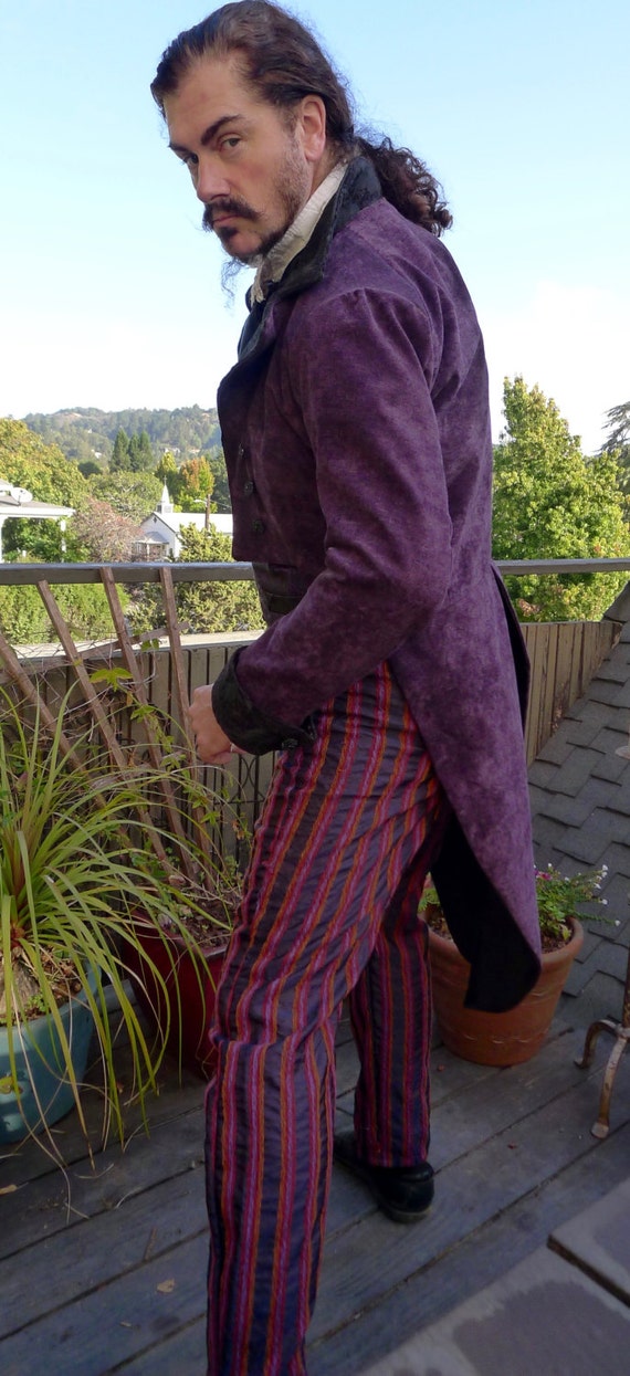 Purple and Black Tapestry Cloth Steampunk Frock Cutaway Etsy UK