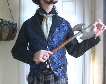 Camisa Pirata Steampunk de Encaje Negro Masculino
