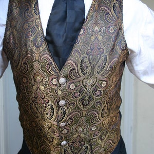 Belle Epoch Black and Gold Filagree Gentlemen's Steampunk Vest