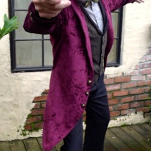 Doctor Who - Style Long Burgundy Frock Coat