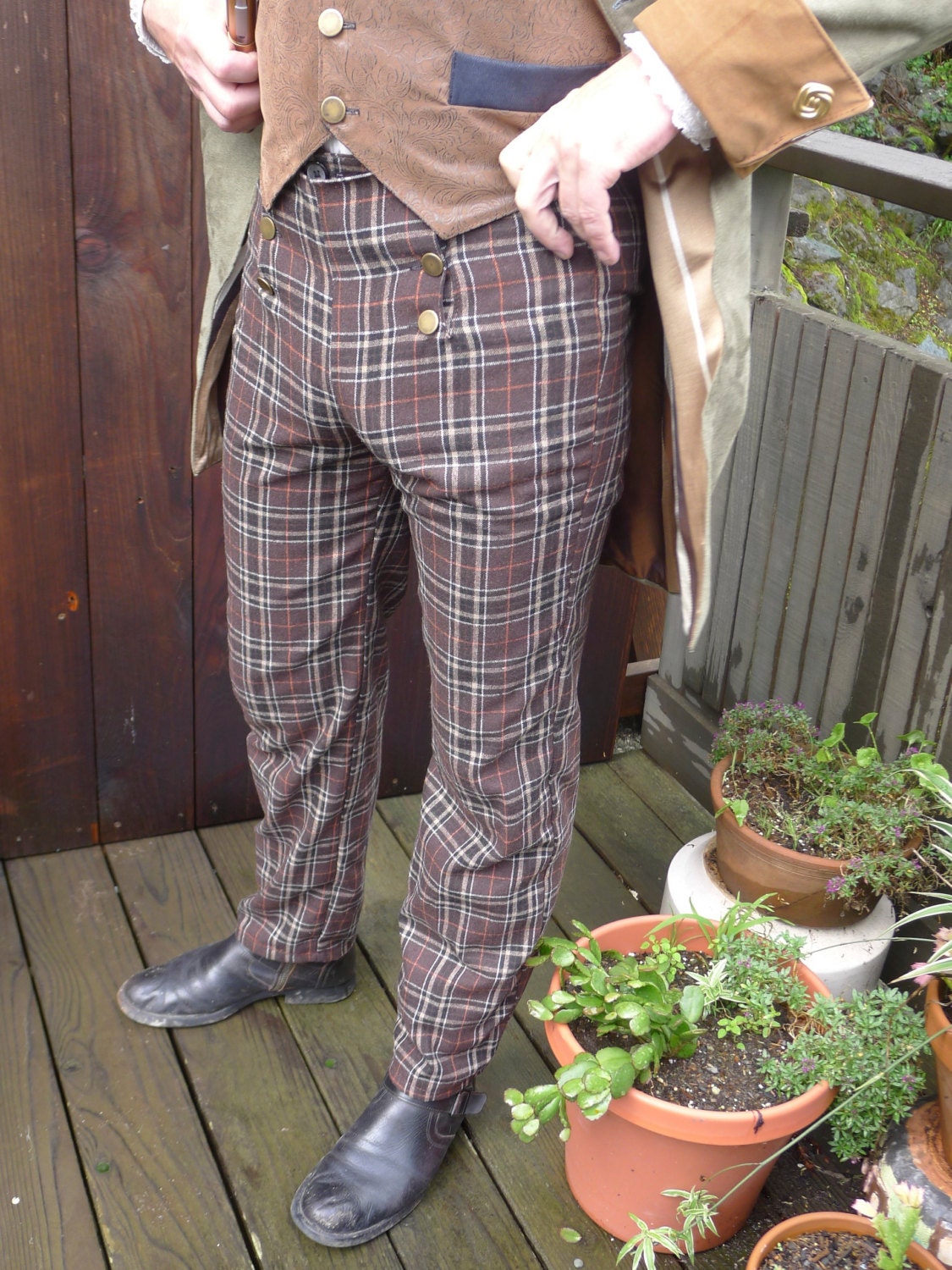 年始セール」PLAID ATHLETIC WIND PANT パン/BROWN-connectedremag.com