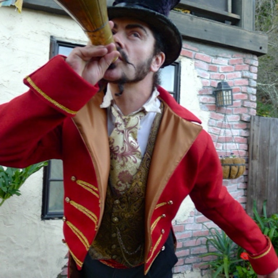 Red and Gold Ringmaster's Cutaway Jacket, Vest, Shirt and Cravat - Etsy