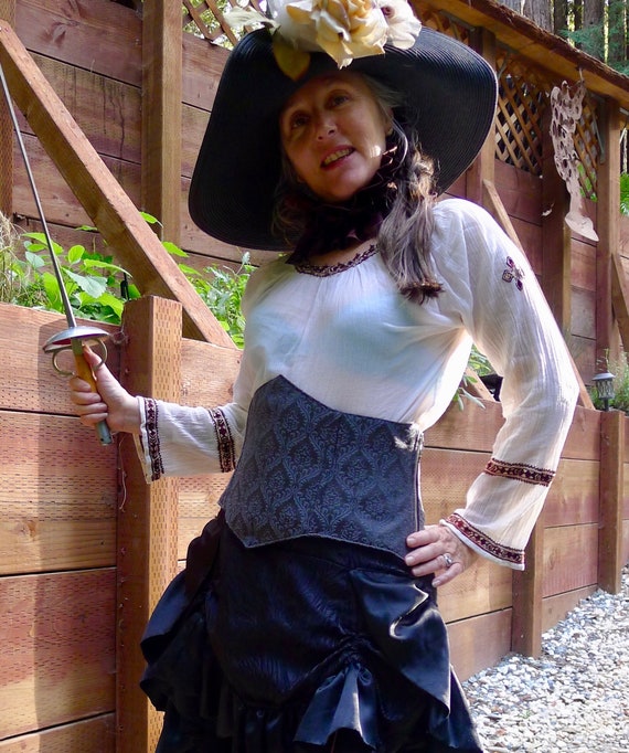 New UnderBust Steampunk corset Striped corset pirate steampunk