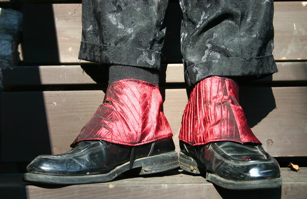 Burgundy and Black Taffeta Gentlemen's Steampunk Spats - Etsy