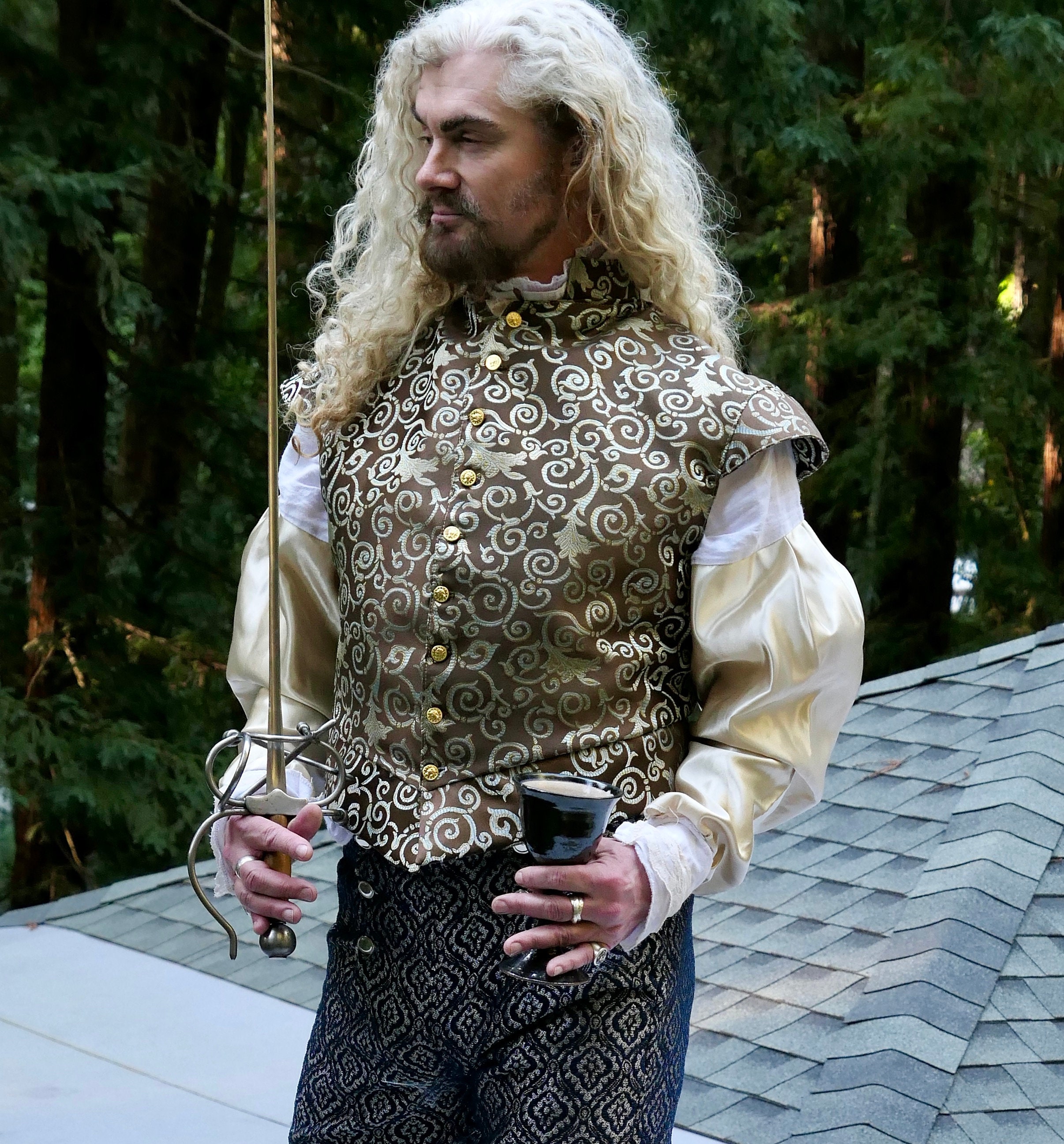 Renaissance Vest Waistcoat Doublet Steampunk Jacket Tan and Champagne Etsy UK