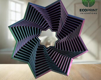 Star Geometric Fidget Toy - Large 11cm 3D Printed Stress Relief Tool for ADHD and Anxiety Support | Unique Desk Toy Gift