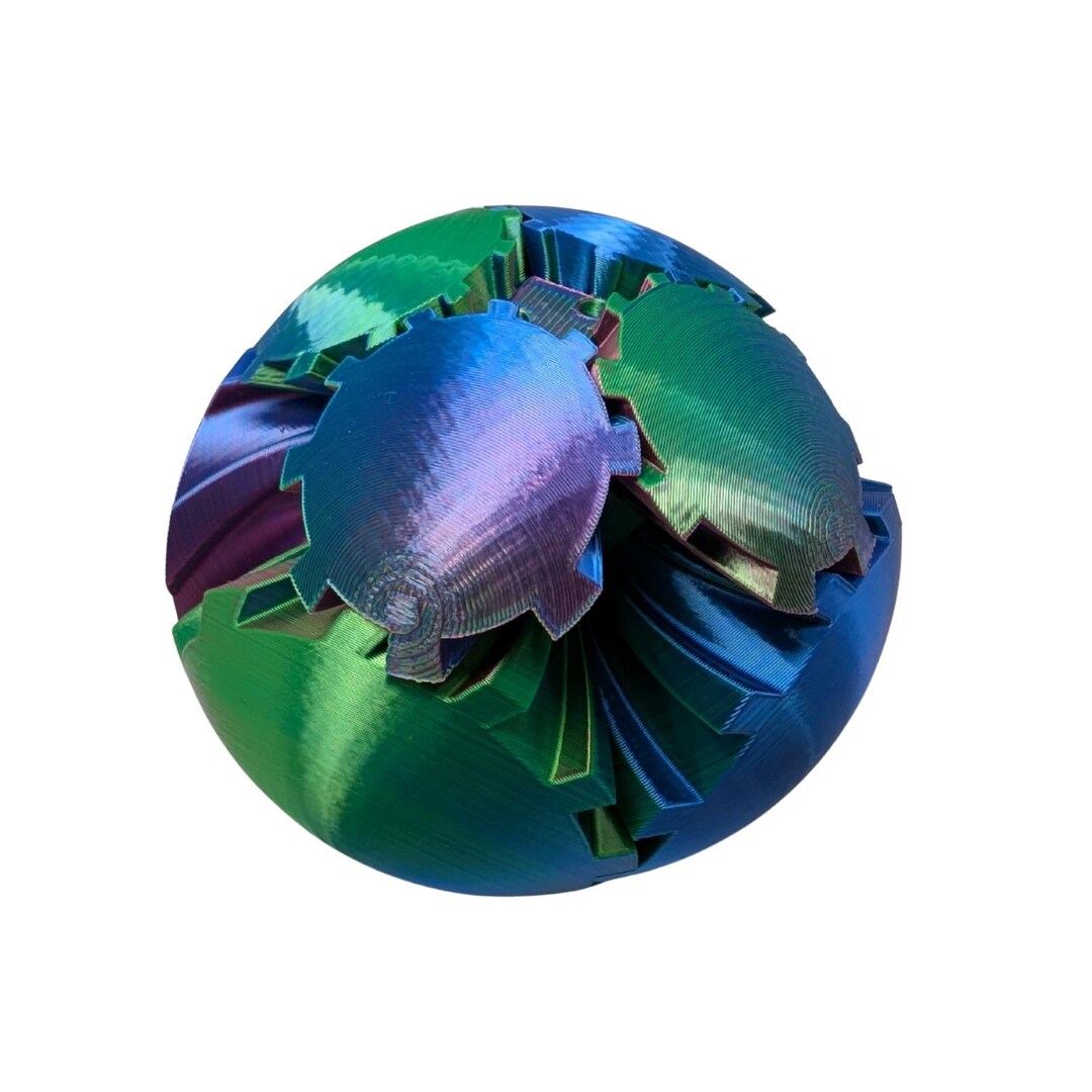 Gear Sphere Spin Bal 3D Printed - Stress Relief Sensory Desk Toy Adults ...