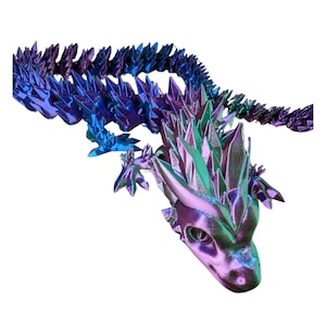 Fantasy Dragon Gift - 15 Inch Articulated 3D Printed Crystal Dragon Decor UK