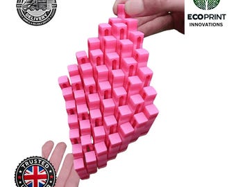 Juguete antiestrés de rejilla flexible rosa - Juguete sensorial flexible impreso en 3D para aliviar el estrés