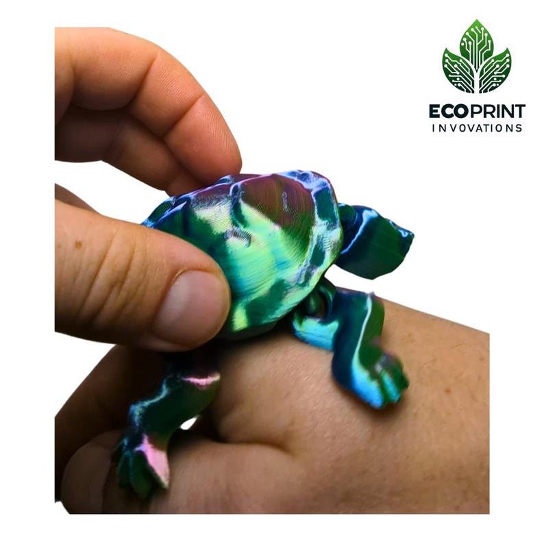 Articulated Turtle Fidget Toy - Vibrant 3D Printed Sensory Toy for ADHD ...