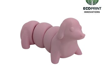 ダックスフント用フィジェットトイ 関節式 ピンク | ストレス解消パズル | 3Dプリント
