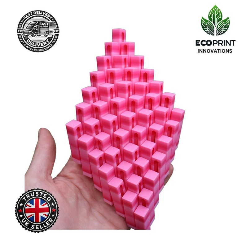 Pink Flexi Grid Fidget Toy - 3D Printed Stress Relief, Flexible Sensory ...