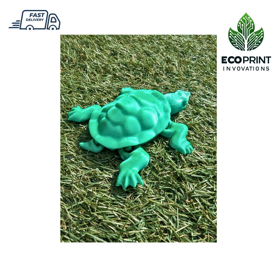 Articulated Turtle Fidget Toy - Flexible Sensory ADHD Turtle Vibrant ...