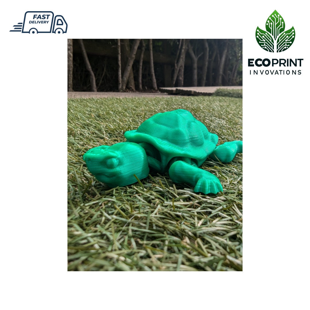 Articulated Turtle Fidget Toy - Flexible Sensory ADHD Turtle Vibrant ...