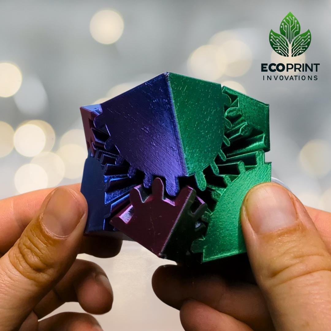 Multicolour Gear Cube Fidget Toy – 3D Printed Sensory Puzzle - Etsy