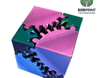Giocattolo Fidget a forma di cubo con ingranaggio multicolore - Strumento sensoriale stampato in 3D per ADHD e stress