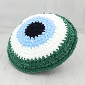 Small Green Evil Eye Pillow, Throw Pillow for Couch, Accent Decorative Pillow, Unique Birthday Gift, Cozy Bohemian Pillow, Ethnic Room Decor
