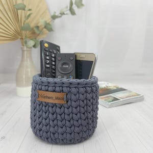 Phone & Remote Control Holder, Eyeglass Holder Stand,  Crochet Storage Basket, Shabby Chic Organizer, Ideal for Holding Items Godmother Gift