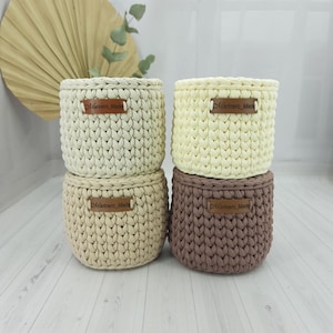Eyeglass Holder Stand, Crochet Storage Basket, Beige Glass Bedside Holder, Phone & Remote Control Holder, Dresser Decor, Grandma Gift