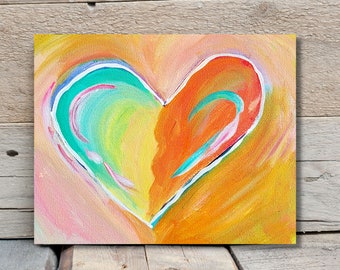 Original Acrylic Painting Little Heart 8" x 10"