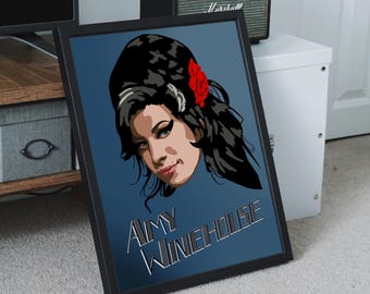 Póster inspirado en Amy Winehouse - Arte musical retro