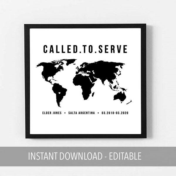 Called to Serve Printable Map - Etsy