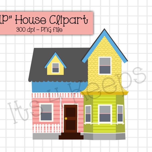 UP House Clipart - Instant Download PNG