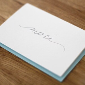 Letterpress Merci Card set of 4 image 3