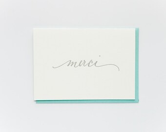 Letterpress Merci Card  (set of 4)